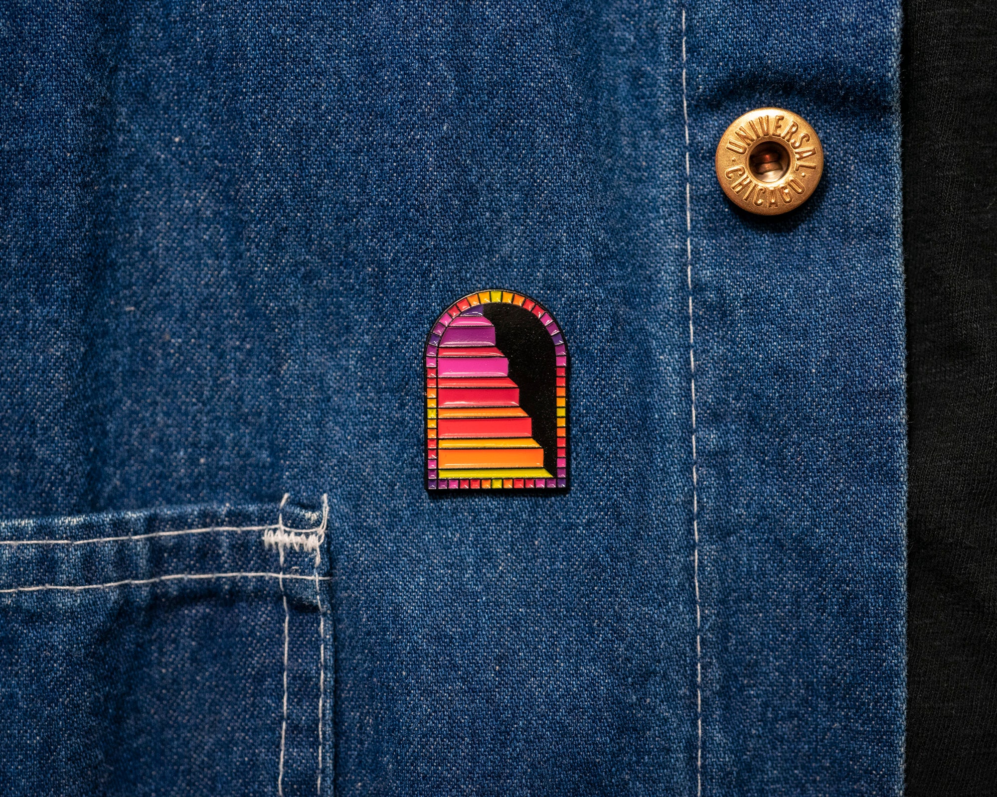 Glass Stairs Enamel Pin